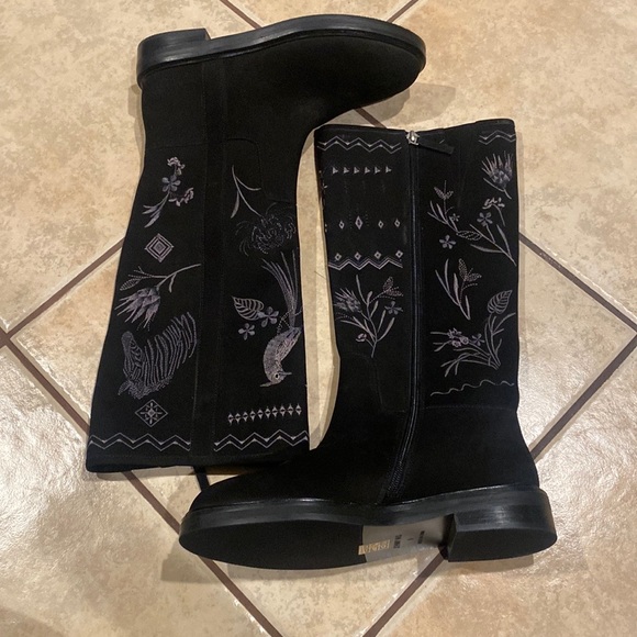 NEW Johnny Was Biya JWLA workshop Watipaso tall embroidered suede boots size 9 - Picture 1 of 7